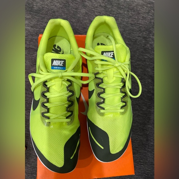 New Nike Zoom Rival D Yellow & Black Distance Track Spikes Unisex Shoes Size 12 - Picture 7 of 15